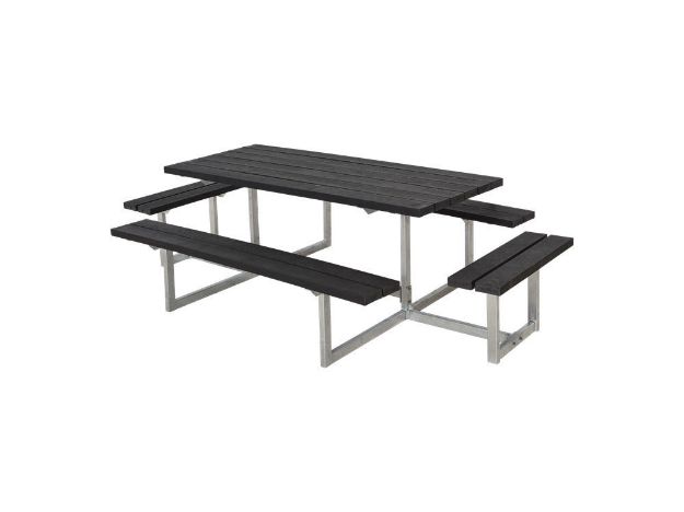 Immagine di Plus Basic Picknicktisch mit 2 Anbausätzen Retex Upcycling schwarz 260 x 160 cm