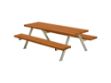 Immagine di Plus Alpha Junior Picknicktisch Kiefer-Fichte teakfarben 177 x 118 x 57cm