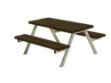 Immagine di Plus Alpha Junior Picknicktisch Kiefer-Fichte schwarz 118 x 118 x 57cm