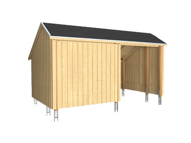 Immagine di Plus Multihaus Shelter 432 x 248 x 250 cm zum Einbetonieren mit Dachpappe und Aluleisten