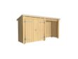 Image de Plus Gartengebäude Nordic Multihaus offen mit Doppeltor 432 x 109 cm - Dachpappe und Aluleisten