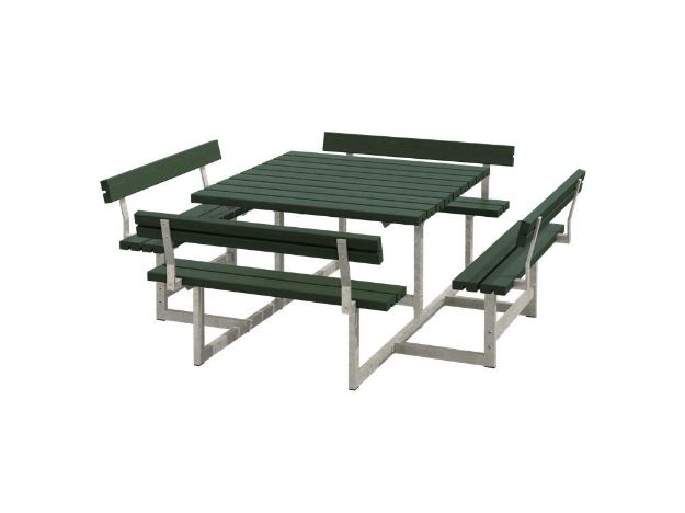 Immagine di Plus Picnic Picknicktisch 8-Sitzer mit 4 Rückenlehnen grün 200 cm