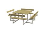 Immagine di Plus Picnic Picknicktisch 8-Sitzer mit 4 Rückenlehnen druckimprägniert 224 cm