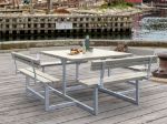 Immagine di Plus Picnic Picknicktisch 8-Sitzer mit 4 Rückenlehnen graubraun 224 cm