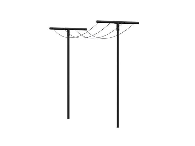 Immagine di Plus Pipe Trockengestell Stahl schwarz 235 cm x d=4,2 cm mit Leine