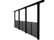 Plus einreihige Pergola drei Module schwarz mit Tokyo-Zaun 664 cm