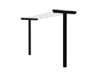Immagine di Plus Classic T-Wäscheständer Wäscheleine Premium Holz schwarz 185 cm komplett