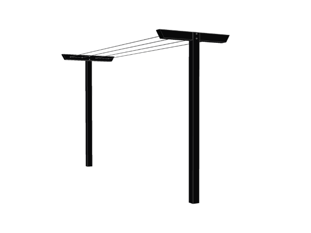 Immagine di Plus Classic T-Wäscheständer Wäscheleine Premium Holz schwarz 185 cm komplett