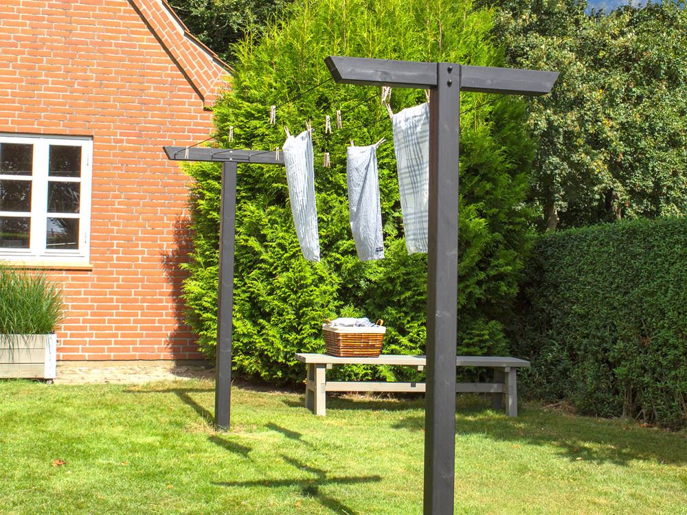 Plus Classic TWäscheständer schwarz 185 cm komplett Holz schwarz