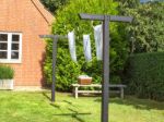 Immagine di Plus Classic T-Wäscheständer Wäscheleine Premium Holz schwarz 185 cm komplett