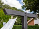 Immagine di Plus Classic T-Wäscheständer Wäscheleine Premium Holz schwarz 185 cm komplett
