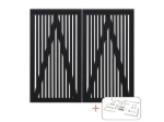 Bild von Plus Sendai Doppeltor Sichtschutztor schwarz 200 × 180 cm mit Beschlägen