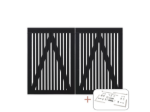 Immagine di Plus Sendai Doppeltor schwarz 200 × 140 cm mit Beschlägen