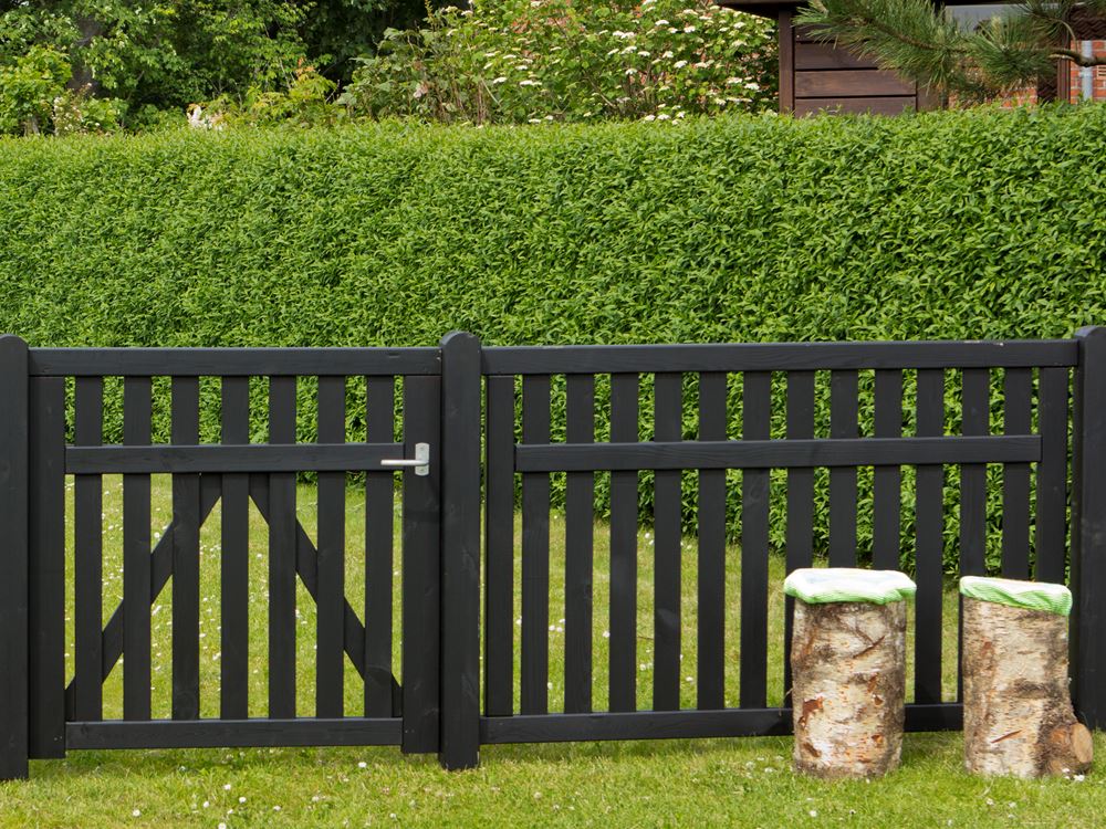 Plus Country Einzeltor Gartentor schwarz grundiert 100 x 98 cm mit