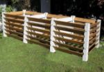 Dreifachsilo Komposter Fichtenholz kesseldruckimprägniert 332 x 93 x 100 cm