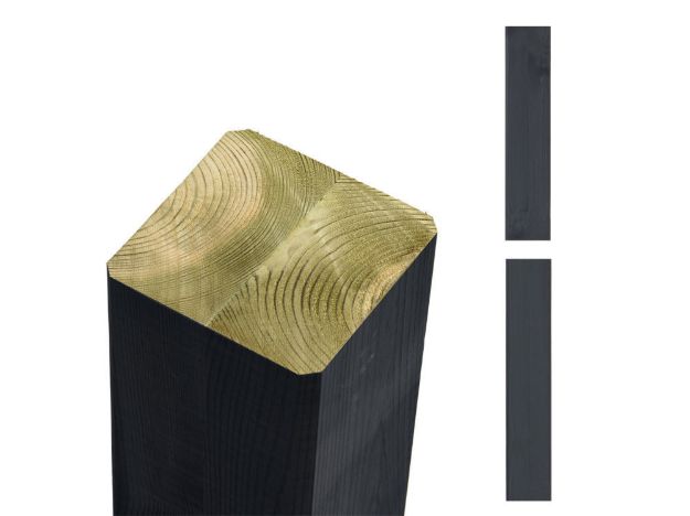 Bild von Plus Premium Leimholzpfosten NTR-A 9 x 9 x 148 cm schwarz