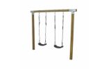 Immagine di Plus Cubic Schaukelgestell mit 2 schwarzen Schaukeln 268 x 9 x 209 cm druckimprägniert