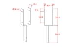 Image de Plus U-Pfostenträger Set Pfostenfuss verzinkt zum Einbetonieren für Holzpfosten 9 cm