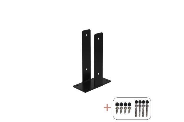 Bild von Plus U-Pfostenträger Set Pfostenfuss schwarz zum Verbolzen für Holzpfosten 9 cm