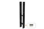 Immagine di Plus H-Pfostenträger Set Pfostenfuss schwarz zum Einbetonieren für Holzpfosten 9 cm
