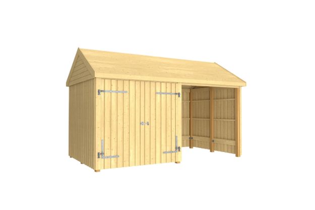 Immagine di Plus Gartengebäude Classic Multihaus offen mit Doppeltor 423 x 234 cm