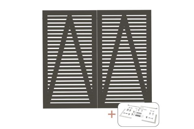 Image de Plus Tokyo Doppeltor umbragrau 200 x 180 cm mit Beschlägen