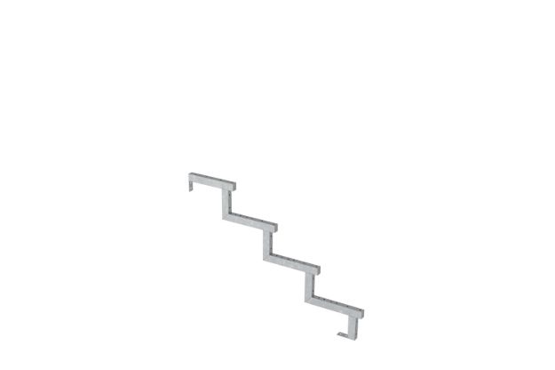 Image de Plus StahlTreppenwange verzinkt 4-stufig 103 x 68 cm mit integriertem Beschlag