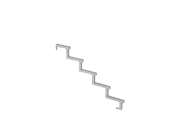 Immagine di Plus StahlTreppenwange verzinkt 5-stufig 128 x 85 cm mit integriertem Beschlag