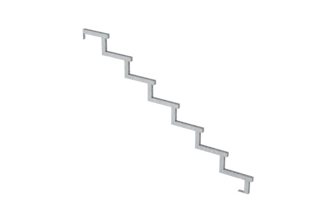 Image de Plus StahlTreppenwange verzinkt 7-stufig 178 x 119 cm mit integriertem Beschlag