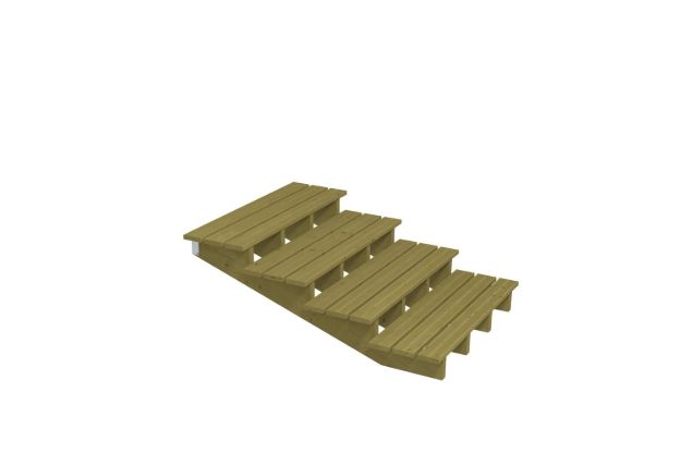 Bild von Plus Aussentreppe druckimprägniert 4-stufig Terrassentreppe 19 Grad - 120 x 157 x 55 cm