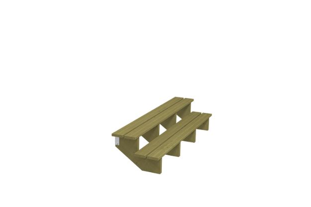 Bild von Plus Aussentreppe druckimprägniert 2-stufig Terrassentreppe 34 Grad - 180 x 51 x 37 cm