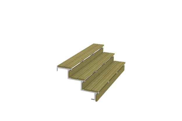 Immagine di Plus Stahl-Aussentreppe verzinkt 3-stufig Terrassentreppe 34 Grad - 180 x 79 x 54 cm