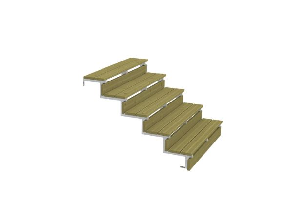 Image de Plus Stahl-Aussentreppe verzinkt 5-stufig Terrassentreppe 34 Grad - 120 x 129 x 88 cm