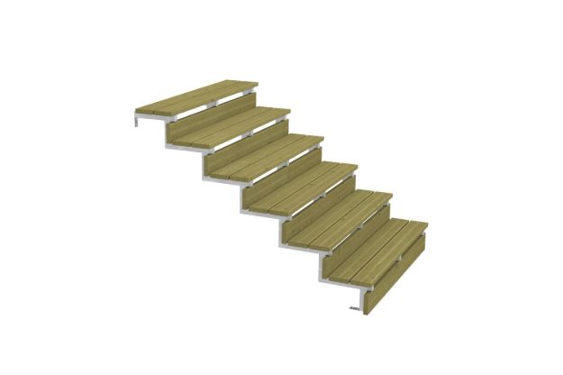 Immagine di Plus Stahl-Aussentreppe verzinkt 6-stufig Terrassentreppe 34 Grad - 120 x 154 x 105 cm
