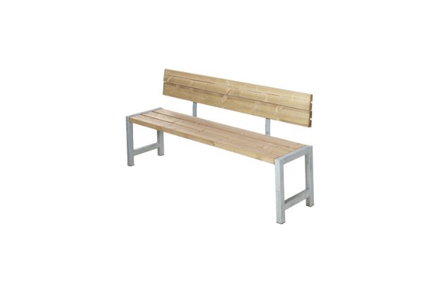 Immagine di Plus Plankenbank mit Rückenlehne 176 cm Thermowood  