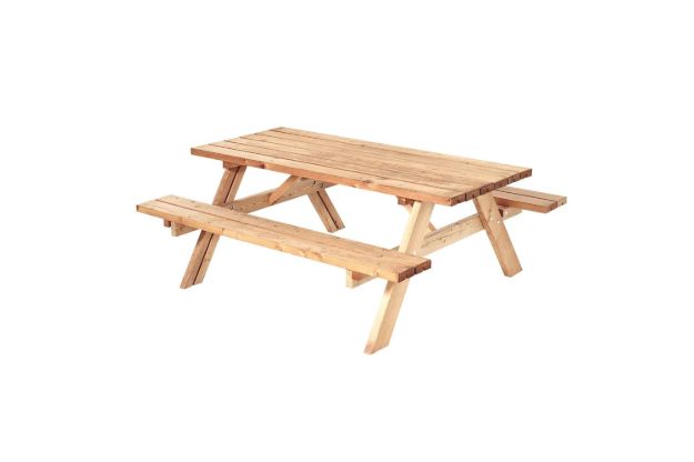 Bild von Plus Picknicktisch mit Klappsitzen Thermowood 177 cm
