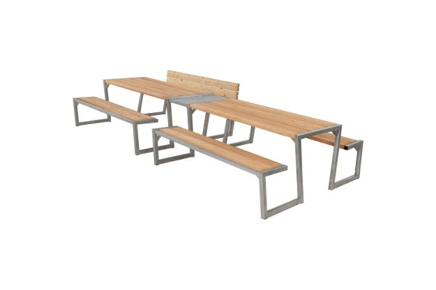 Bild von Plus Zigma Picknicktisch mit Verbindungsmodul Thermowood 392 cm