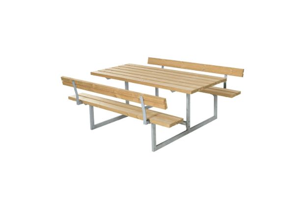 Image de Plus Basic Picknicktisch mit 2 Rückenlehnen Thermowood 177 x 184 cm
