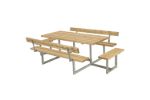 Bild von Plus Basic Picknicktisch mit 2 Anbausätzen und 2 Rückenlehnen Thermowood 260 x184 cm
