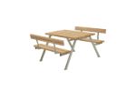 Immagine di Plus Alpha Picknicktisch mit 2 Rückenlehnen Thermowood 118 x 185 x 73 cm
