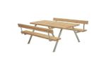 Immagine di Plus Alpha Picknicktisch mit 2 Rückenlehnen Thermowood 177 x 185 x 73 cm