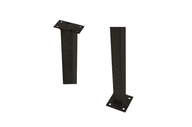 Bild von Plus Stahlpfosten quadratisch mit Fuss schwarz 4,5 x 4,5 x 103,3 cm für Handlauf