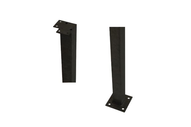 Bild von Plus Stahl-Eckpfosten quadratisch mit Fuss schwarz 4,5 x 4,5 x 103,3 cm für Handlauf