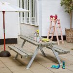 Immagine di Plus Twist Sitzgruppe Picknicktisch Kiefer-Fichte graubraun 204 cm