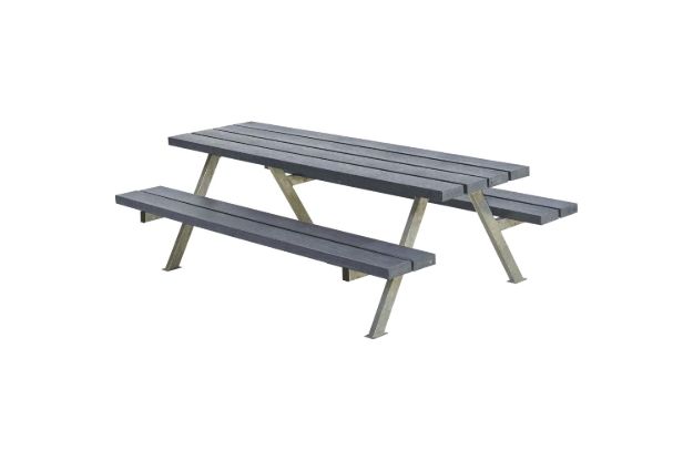 Immagine di Plus Alpha Junior Picknicktisch Retex Upcycling grau 177 x 118 x 57cm