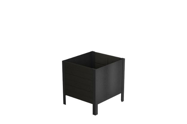 Bild von Plus Pflanzkasten Blumenkasten Classic Stahl-Kiefer-Fichte schwarz 46 cm