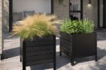Bild von Plus Pflanzkasten Blumenkasten Classic Stahl-Kiefer-Fichte schwarz 46 cm