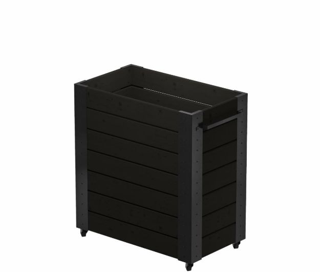 Bild von Plus Cubic rollender Blumenkasten 87 x 50 x 95 cm schwarz-schwarz