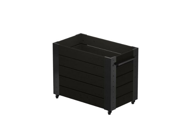Bild von Plus Cubic rollender Blumenkasten 87 x 50 x 70 cm schwarz-schwarz