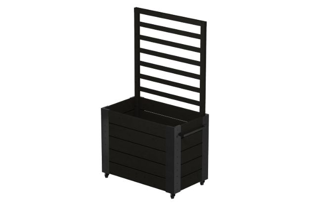 Immagine di Plus Cubic rollender Raumteiler Rankkasten 87 x 50 x 155 cm schwarz-schwarz